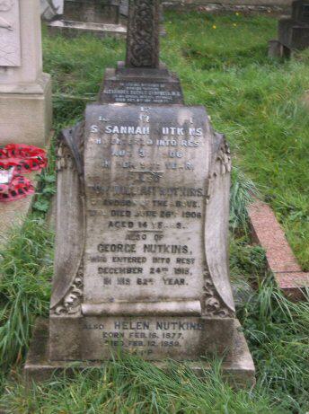 Grave of the Susanna Nutkins in Brompton Cemetery